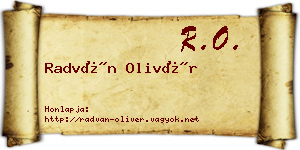 Radván Olivér névjegykártya