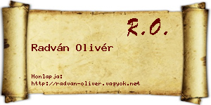 Radván Olivér névjegykártya
