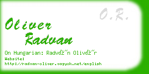 oliver radvan business card